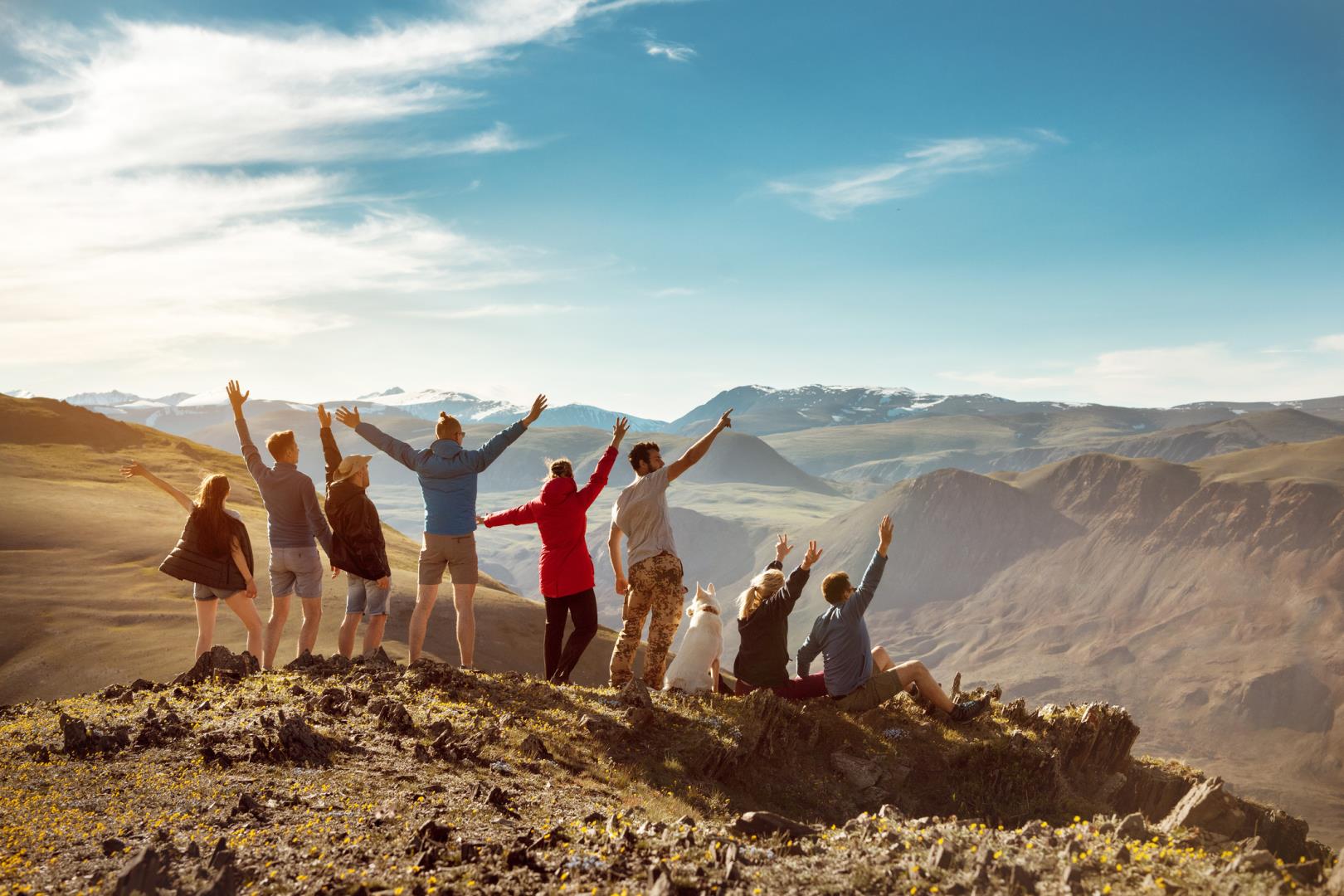 Group going on a hike